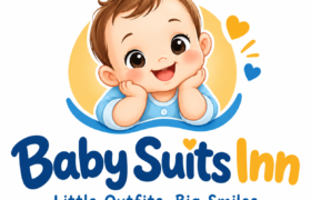 Baby Suits Inn logo featuring a smiling baby mascot with BSI initials in blue and golden yellow